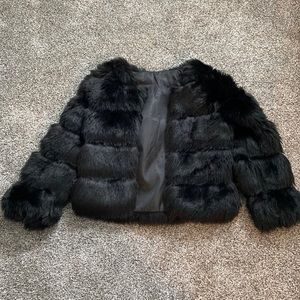 Faux Fur Cropped Puffer Jacket